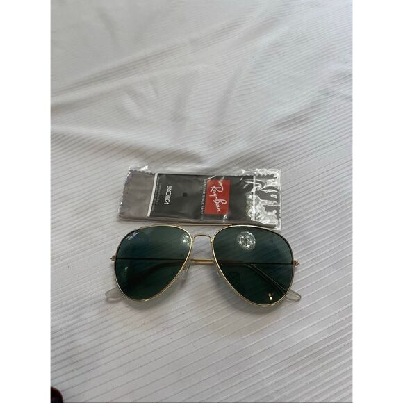 Ray Ban Gold Aviator Sunglasses 14 135 With Case - Picture 1 of 6